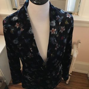 Anthropologie blooming velvet midnight jacket